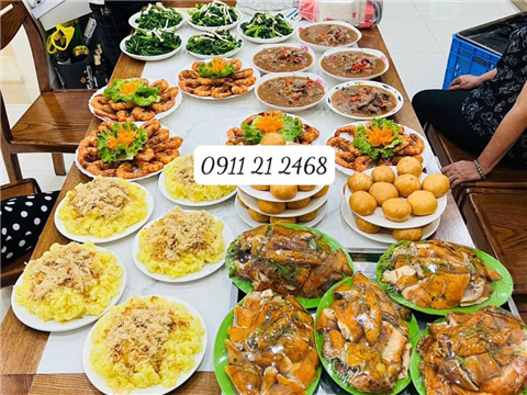 Ảnh Nấu cỗ tại nhà quận Nam Từ Liêm – Cỗ đầy đặn, phong phú, phục vụ tận tình