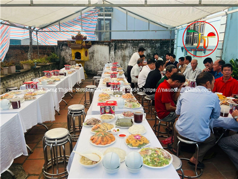 Ảnh nấu cỗ cưới hỏi tại nhà phong cách truyền thống