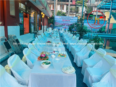 Ảnh nấu cỗ cưới hỏi tại nhà kèm trang trí