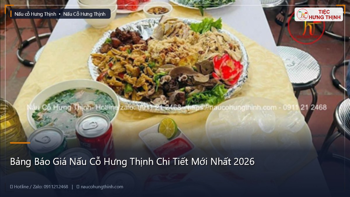 Bảng Báo Giá Nấu Cỗ Hưng Thịnh Chi Tiết Mới Nhất 2026