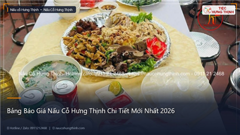 Ảnh Bảng Báo Giá Nấu Cỗ Hưng Thịnh Chi Tiết Mới Nhất 2026